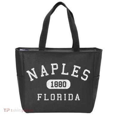 Naples Florida Est 1880 Varsity Arched Text Tote Bag