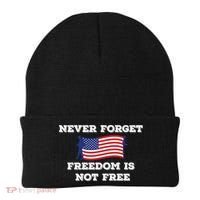 Never Forget Freedom Is Not Free Army Veterans Gift Beanie thumb 0