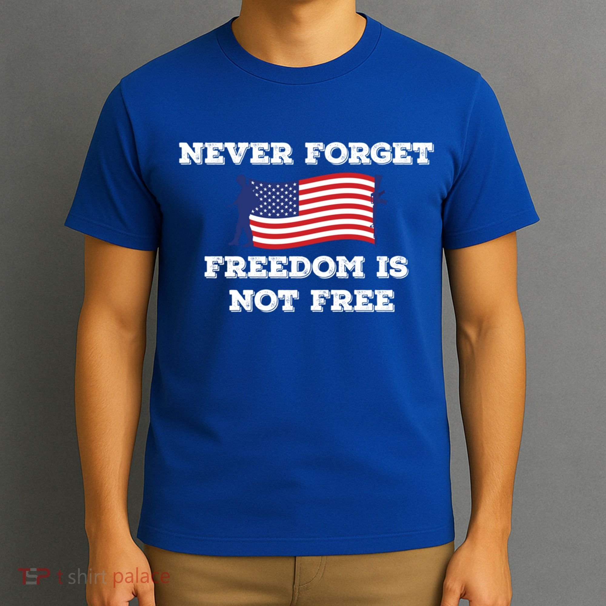 Never Forget Freedom Is Not Free Army Veterans Gift T-Shirt