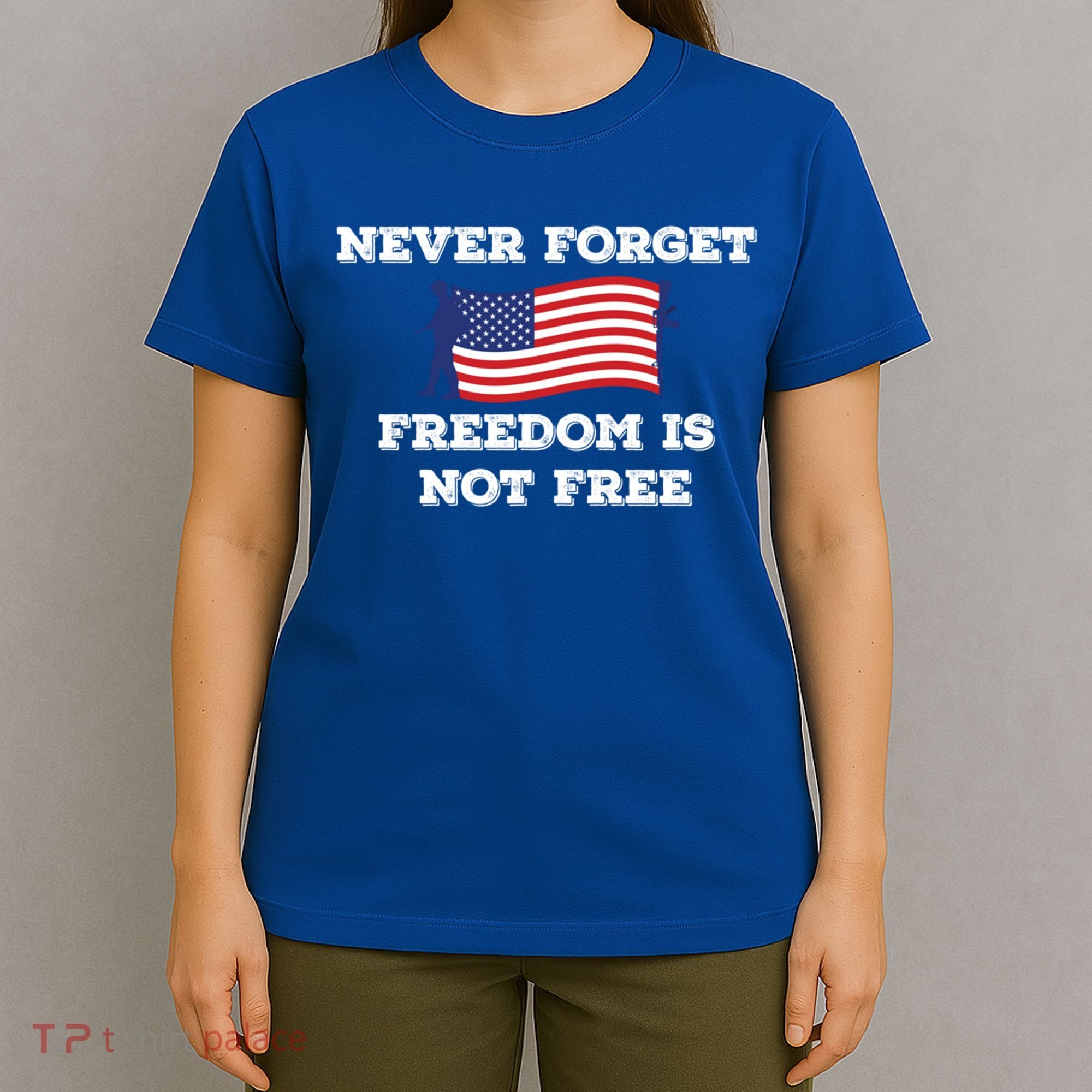 Never Forget Freedom Is Not Free Army Veterans Gift T-Shirt