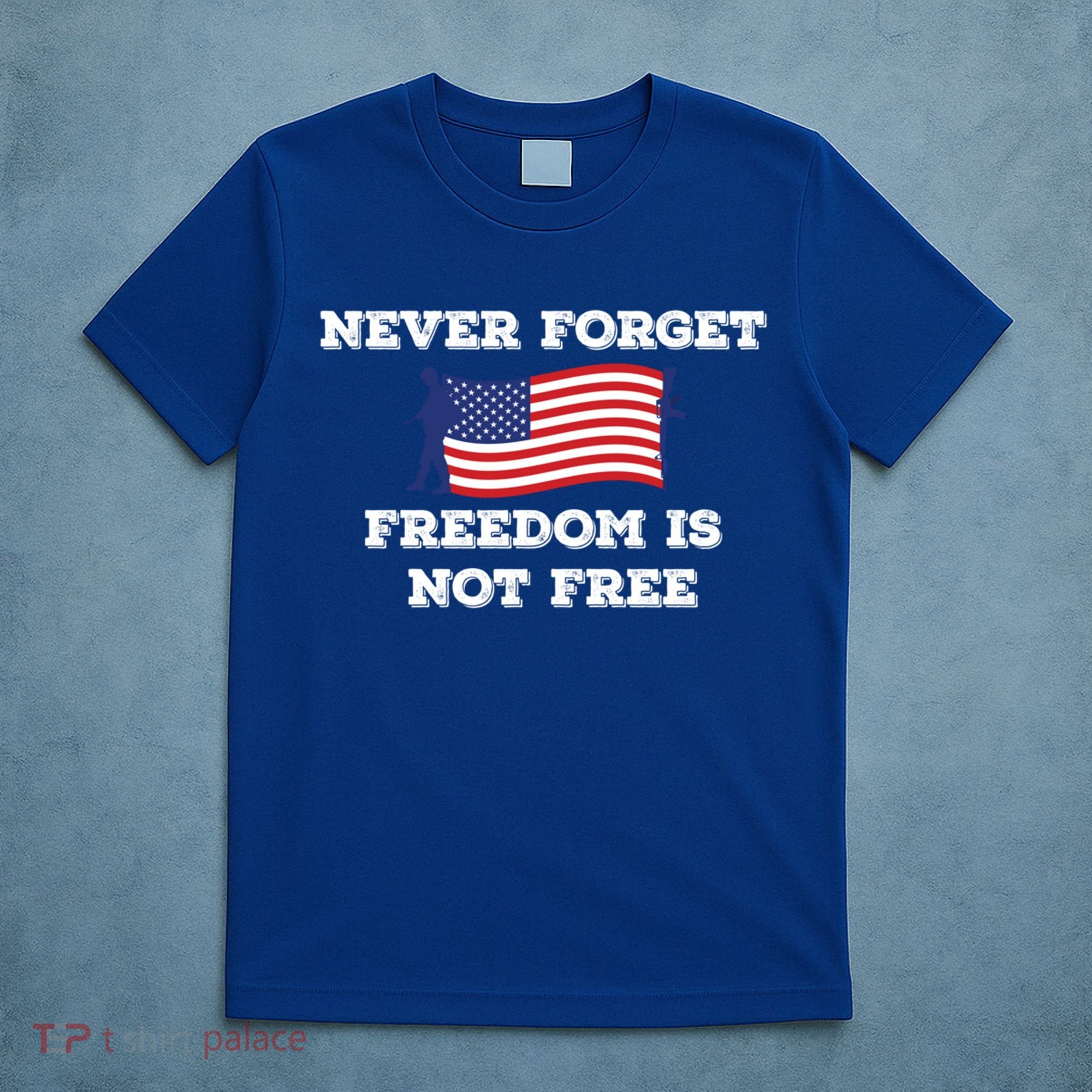 Never Forget Freedom Is Not Free Army Veterans Gift T-Shirt