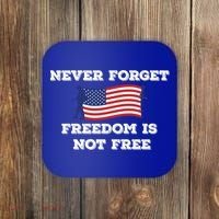 Never Forget Freedom Is Not Free Army Veterans Gift Coaster thumb 0