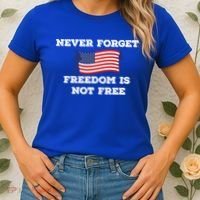 Never Forget Freedom Is Not Free Army Veterans Gift Women's T-Shirt thumb 2