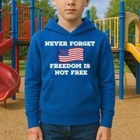 Never Forget Freedom Is Not Free Army Veterans Gift Kids Hoodie thumb 2