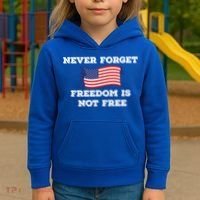 Never Forget Freedom Is Not Free Army Veterans Gift Kids Hoodie thumb 3