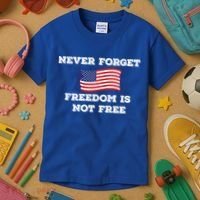 Never Forget Freedom Is Not Free Army Veterans Gift Kids T-Shirt thumb 3