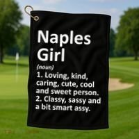 Naples Fl Florida Funny City Home Roots Gift Meaningful Gift Golf Towel thumb 1