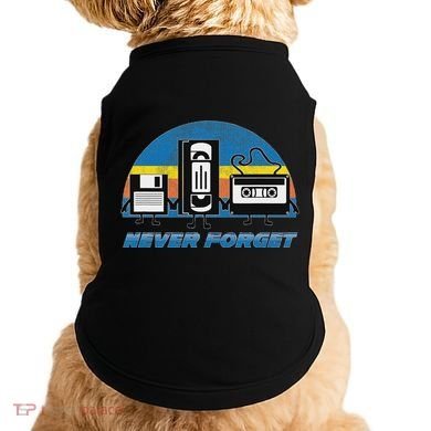 Never Forget Funny Retro Vintage Vhs Cassette Floppy Disk Doggie Tank