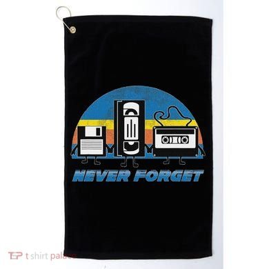 Never Forget Funny Retro Vintage Vhs Cassette Floppy Disk Golf Towel