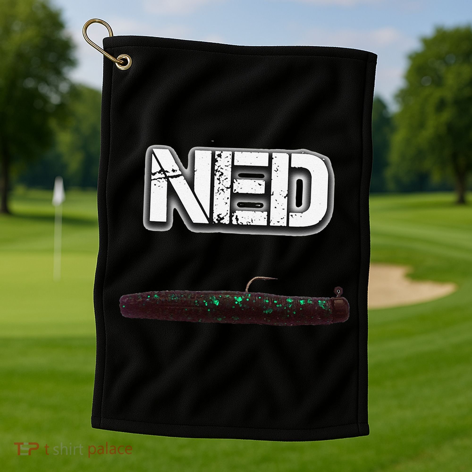 NED Freshwater Fishing Lure Largemouth Bass Golf Towel