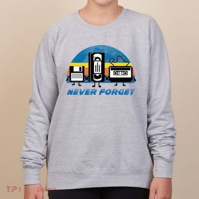 Never Forget Funny Retro Vintage Vhs Cassette Floppy Disk Women's Sweatshirt