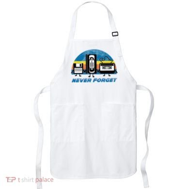 Never Forget Funny Retro Vintage Vhs Cassette Floppy Disk Apron