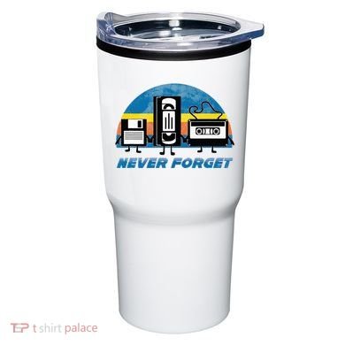 Never Forget Funny Retro Vintage Vhs Cassette Floppy Disk Tumbler