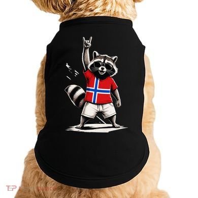 Norwegian Flag Funny Raccoon Norway Doggie Tank