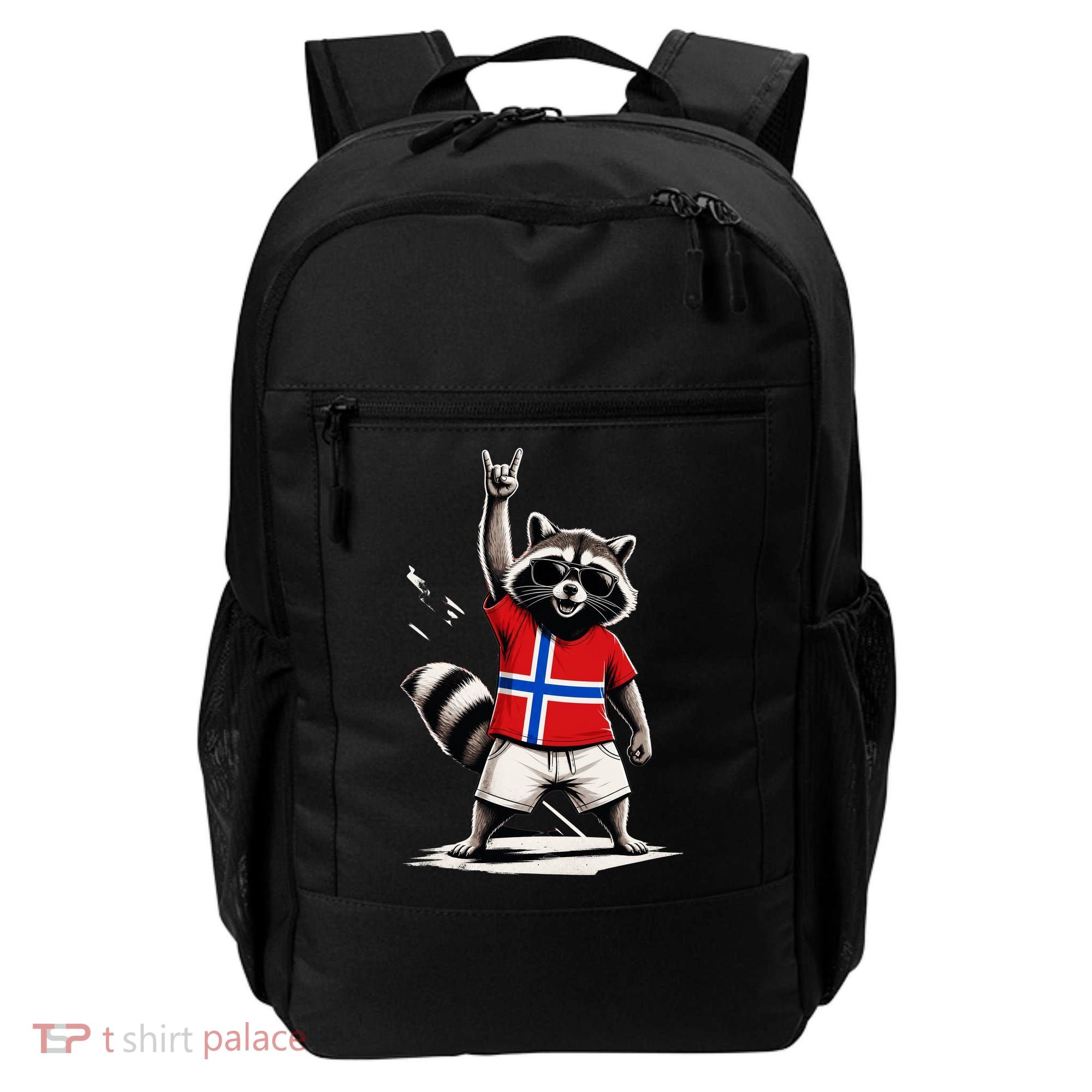 Norwegian Flag Funny Raccoon Norway Backpack
