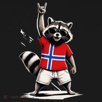 Norwegian Flag Funny Raccoon Norway Bucket Hat thumb 4