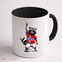 Norwegian Flag Funny Raccoon Norway Coffee Mug thumb 1