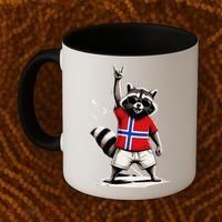 Norwegian Flag Funny Raccoon Norway Coffee Mug thumb 2