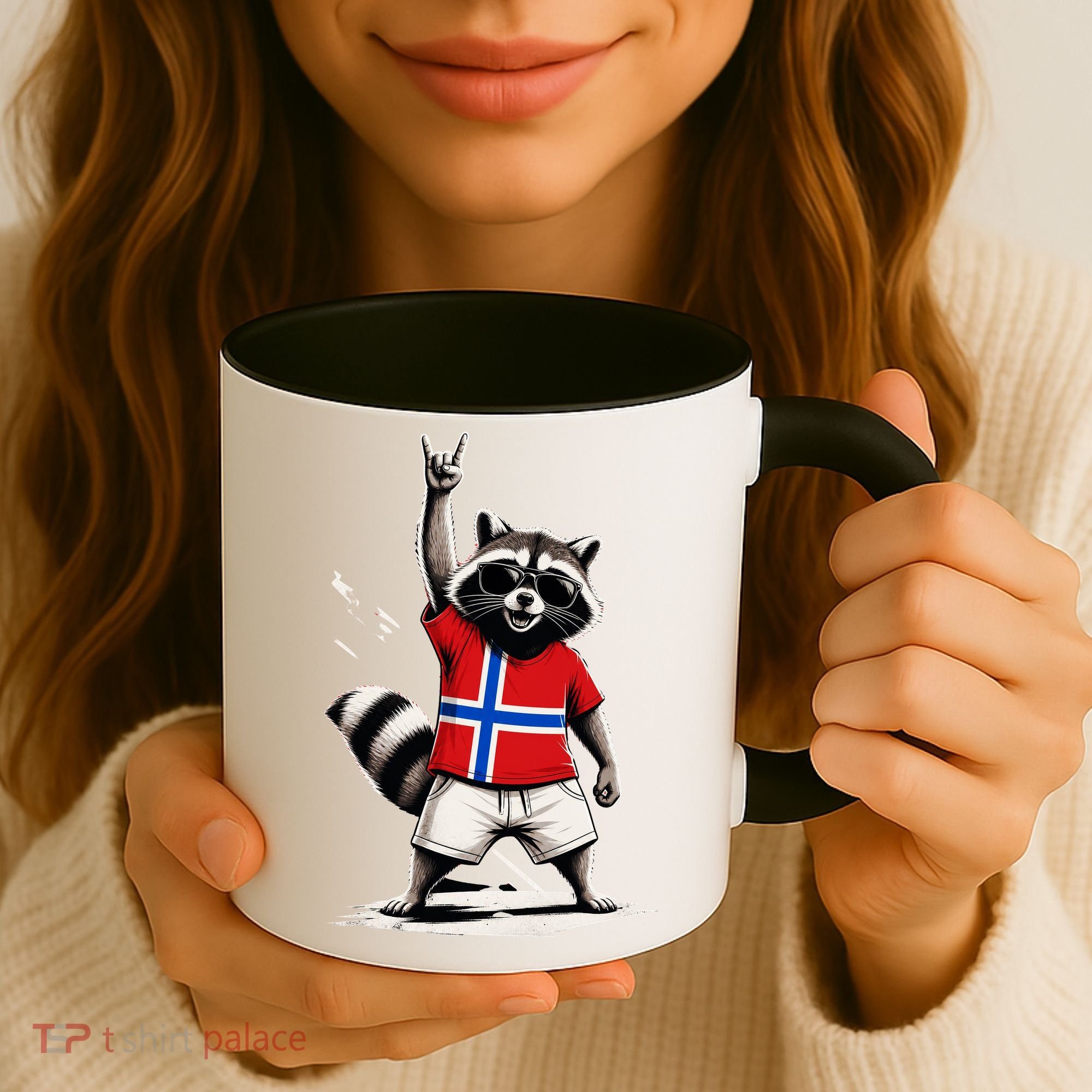 Norwegian Flag Funny Raccoon Norway Coffee Mug
