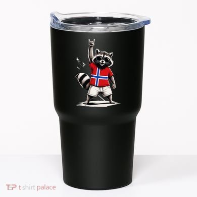 Norwegian Flag Funny Raccoon Norway Tumbler
