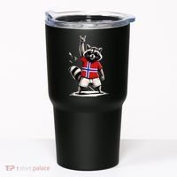 Norwegian Flag Funny Raccoon Norway Tumbler thumb 0