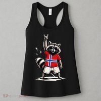 Norwegian Flag Funny Raccoon Norway Women's Tank Top thumb 3