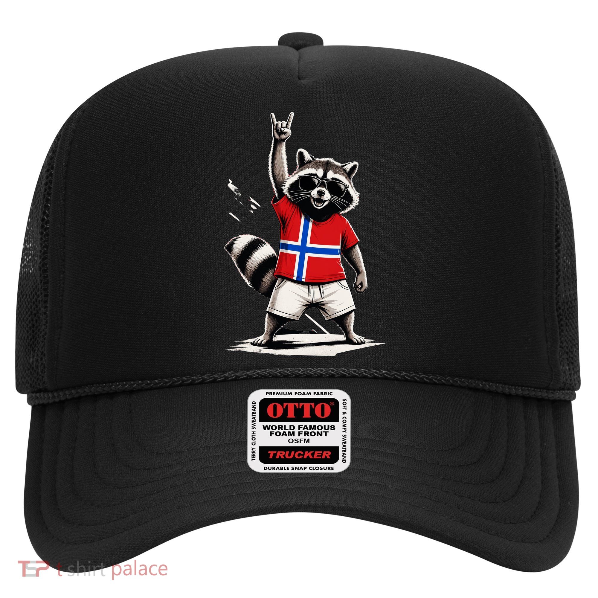 Norwegian Flag Funny Raccoon Norway Hat