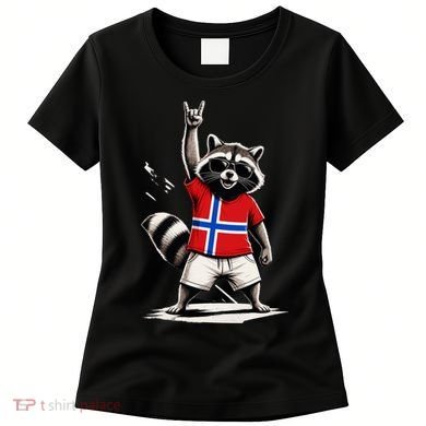 Norwegian Flag Funny Raccoon Norway Women's T-Shirt