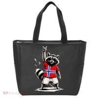 Norwegian Flag Funny Raccoon Norway Tote Bag thumb 0