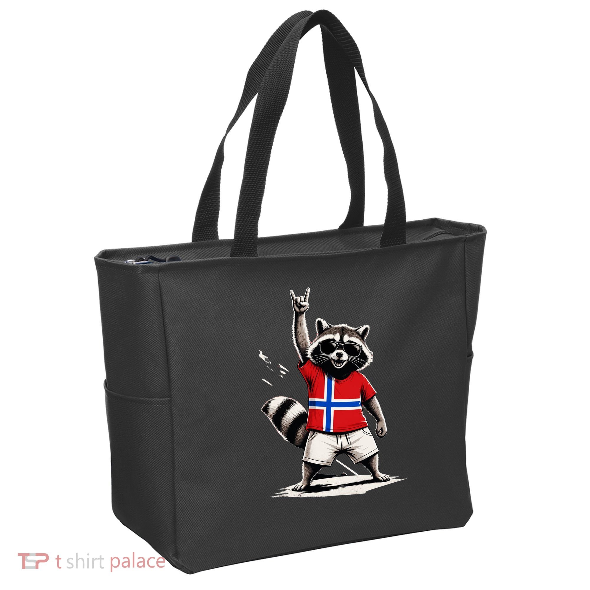 Norwegian Flag Funny Raccoon Norway Tote Bag