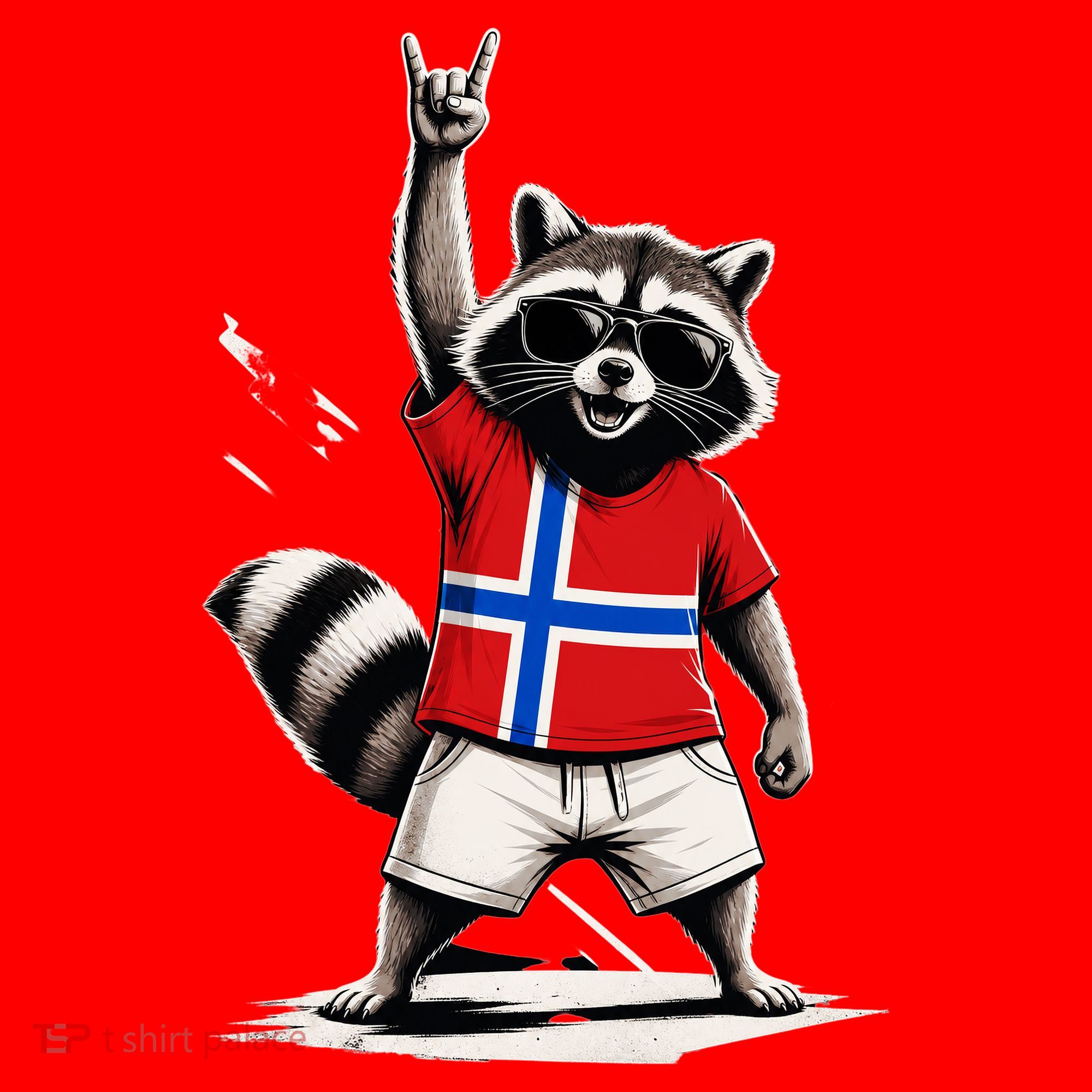 Norwegian Flag Funny Raccoon Norway Santa Hat