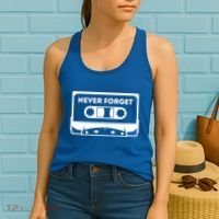 Never Forget Floppy Disk Cassette Never Forget Geek Vhs Gift Women's Tank Top thumb 2