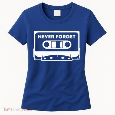 Never Forget Floppy Disk Cassette Never Forget Geek Vhs Gift Women's T-Shirt