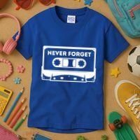 Never Forget Floppy Disk Cassette Never Forget Geek Vhs Gift Kids T-Shirt thumb 3