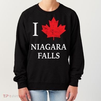 Niagara Falls Gift Red Maple Leaf Canada Great Gift Women's Sweatshirt