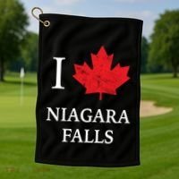 Niagara Falls Gift Red Maple Leaf Canada Great Gift Golf Towel thumb 1