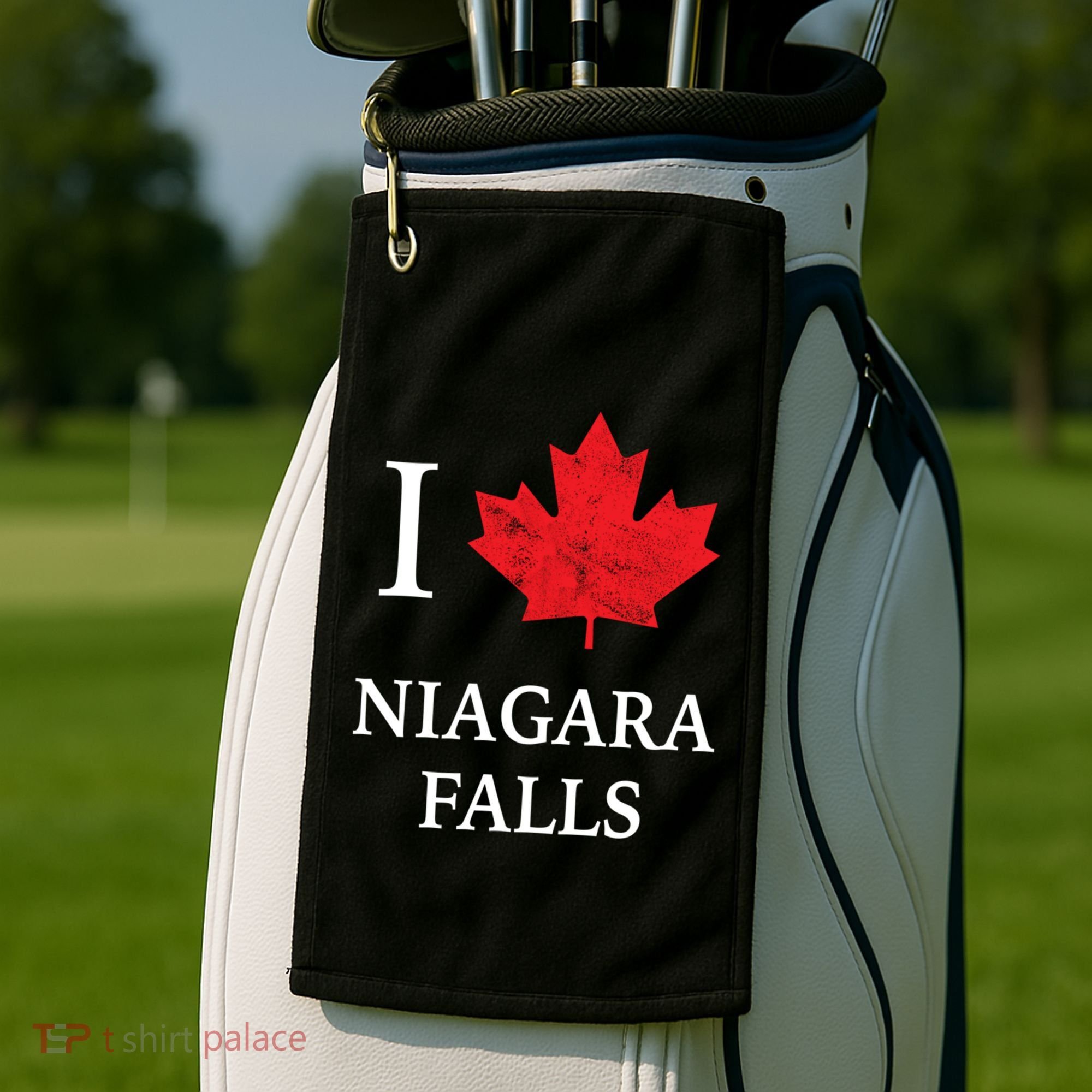 Niagara Falls Gift Red Maple Leaf Canada Great Gift Golf Towel