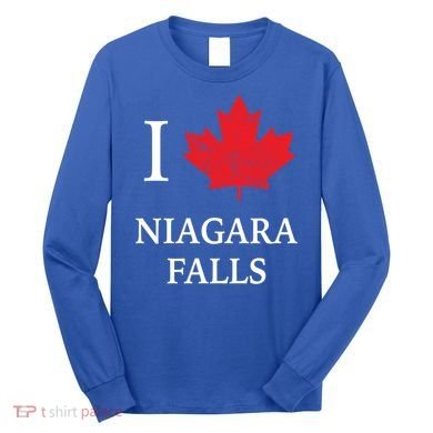 Niagara Falls Gift Red Maple Leaf Canada Great Gift Long Sleeve Shirt