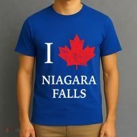 Niagara Falls Gift Red Maple Leaf Canada Great Gift T-Shirt thumb 3