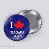 Niagara Falls Gift Red Maple Leaf Canada Great Gift Button thumb 0