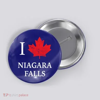 Niagara Falls Gift Red Maple Leaf Canada Great Gift Button