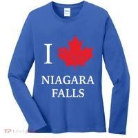 Niagara Falls Gift Red Maple Leaf Canada Great Gift Women's Long Sleeve Shirt thumb 0