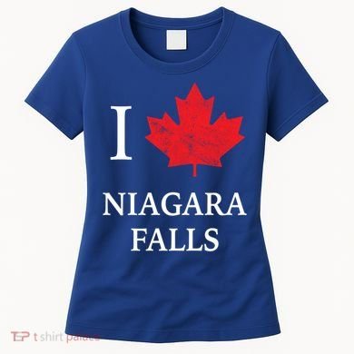 Niagara Falls Gift Red Maple Leaf Canada Great Gift Women's T-Shirt