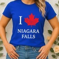 Niagara Falls Gift Red Maple Leaf Canada Great Gift Women's T-Shirt thumb 2