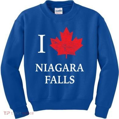 Niagara Falls Gift Red Maple Leaf Canada Great Gift Kids Sweatshirt