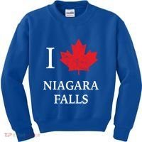 Niagara Falls Gift Red Maple Leaf Canada Great Gift Kids Sweatshirt thumb 0