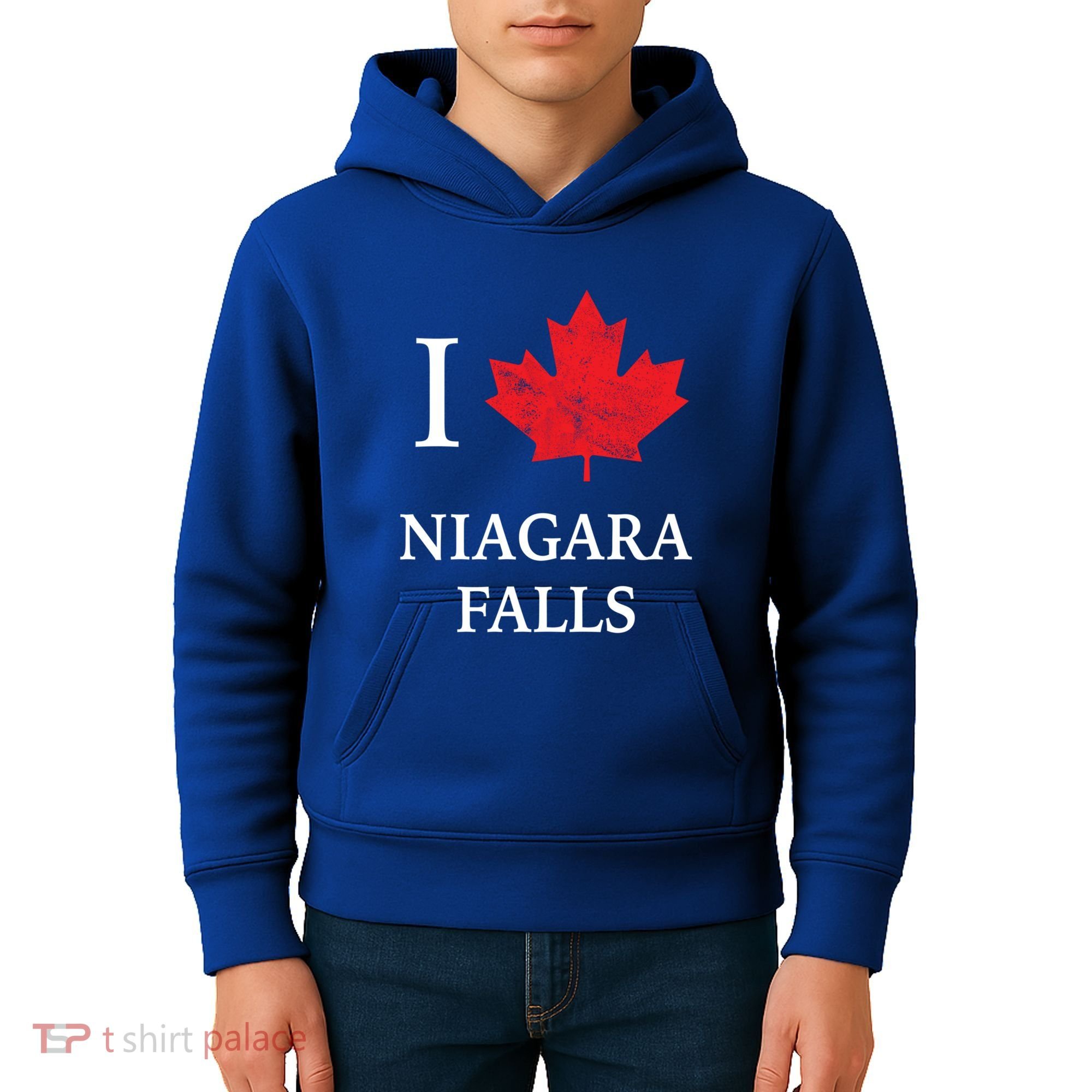 Niagara Falls Gift Red Maple Leaf Canada Great Gift Kids Hoodie