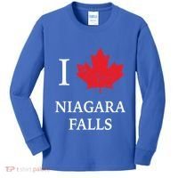 Niagara Falls Gift Red Maple Leaf Canada Great Gift Kids Long Sleeve Shirt thumb 0