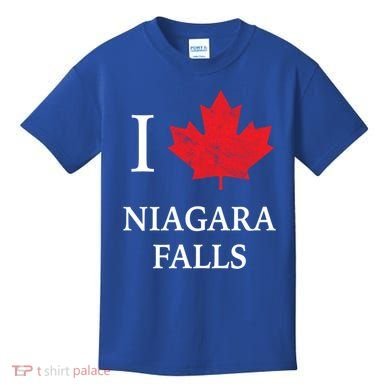 Niagara Falls Gift Red Maple Leaf Canada Great Gift Kids T-Shirt