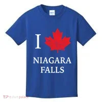 Niagara Falls Gift Red Maple Leaf Canada Great Gift Kids T-Shirt thumb 0